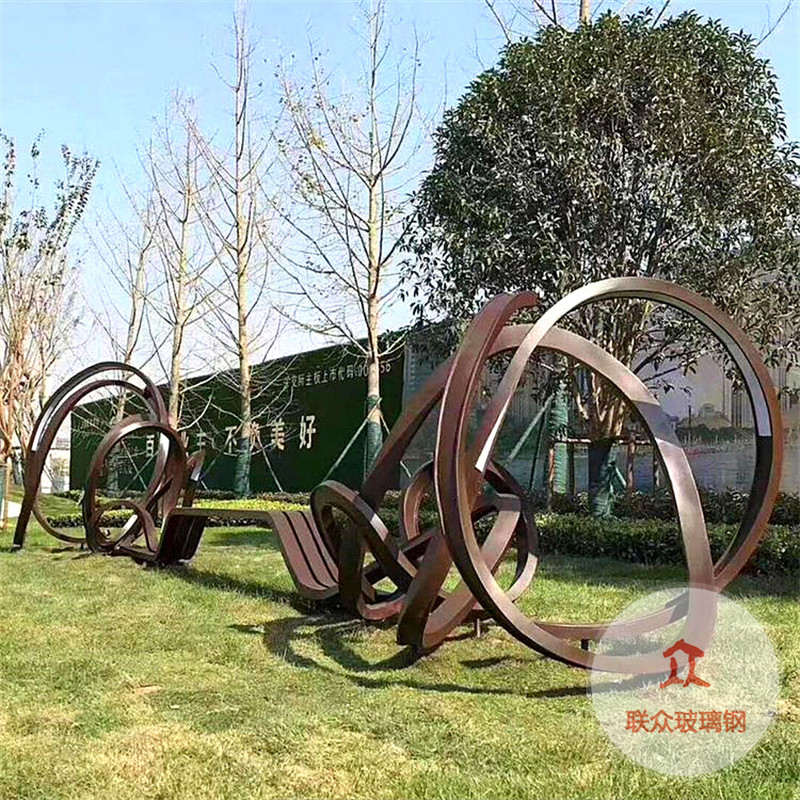定制大型不銹鋼戶外雕塑廣場金屬廊架抽象鐵藝鏡面熊園林景觀擺件